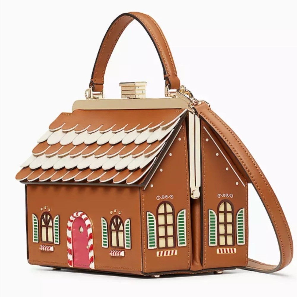BNWT Kate Spade Gingerbread House Crossbody Handbag K9373 w/ 7.3" handle drop